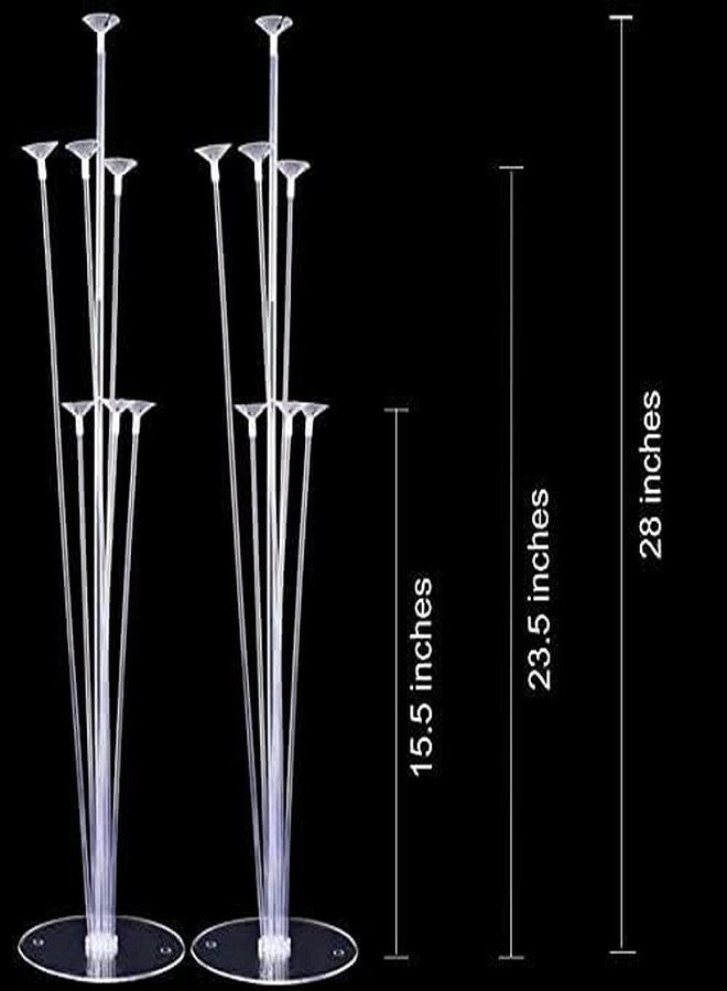 3A Featuretail Re-usable Balloon Stand, Set of Clear Table Desktop Balloon Stand for Birthday | Wedding Anniversary Decorations (2 Set Balloon Stand) - Image 4